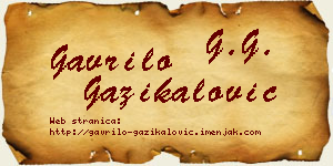 Gavrilo Gazikalović vizit kartica